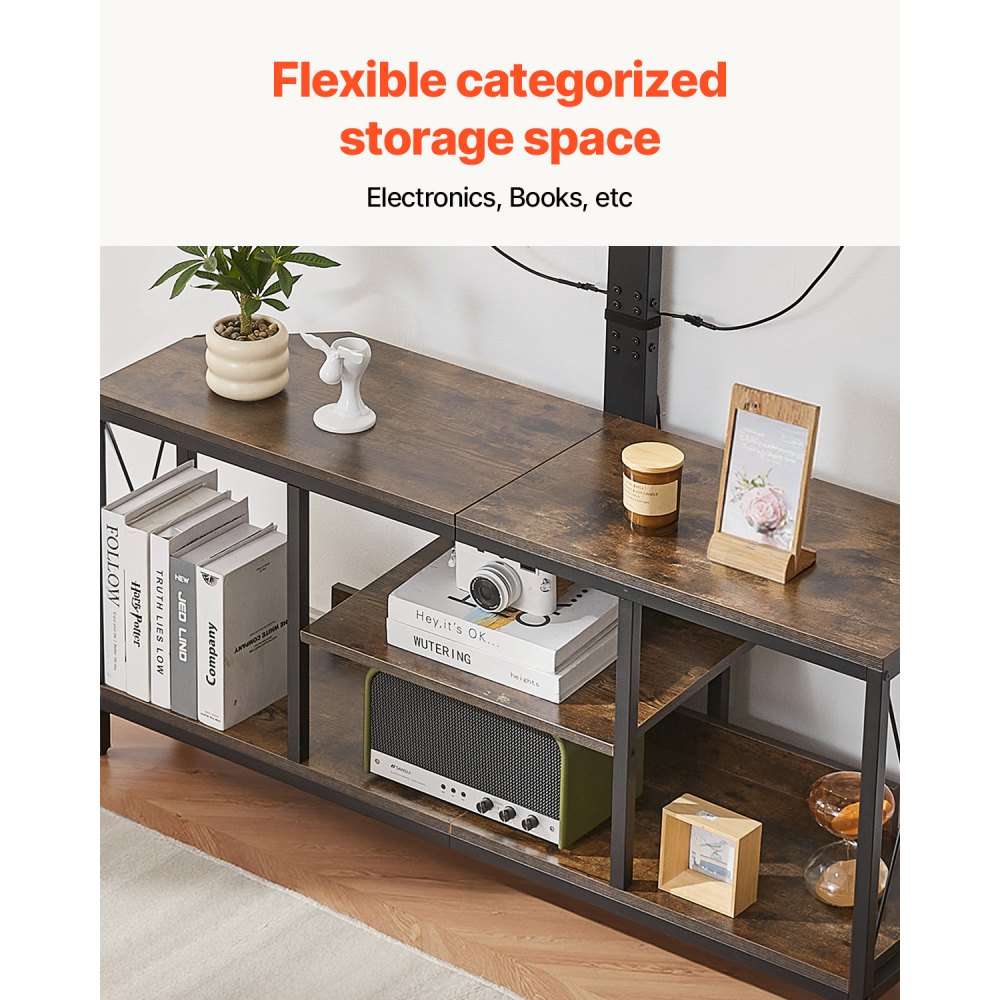 C240414S-01 - 45" Floor TV Stand with Mount & LED Lighting for 32-75" TVs