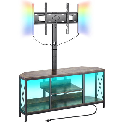 C240414S-01 - 45" Floor TV Stand with Mount & LED Lighting for 32-75" TVs