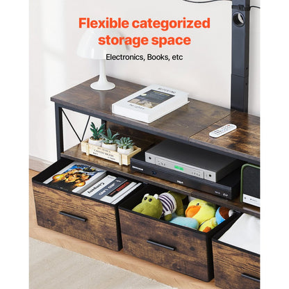 C240413S-01 - 52" TV Stand with Mount for 32-75" TVs, LED Lights