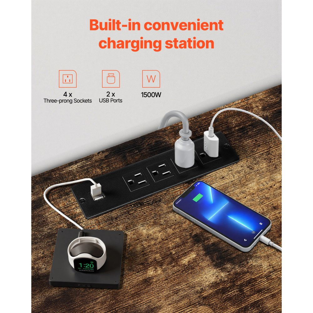 C240413S-01 - 52" TV Stand with Mount for 32-75" TVs, LED Lights