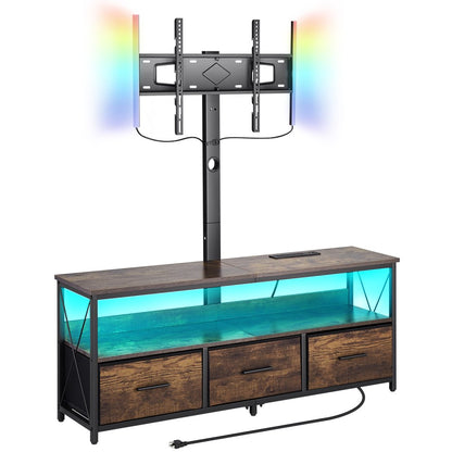 C240413S-01 - 52" TV Stand with Mount for 32-75" TVs, LED Lights