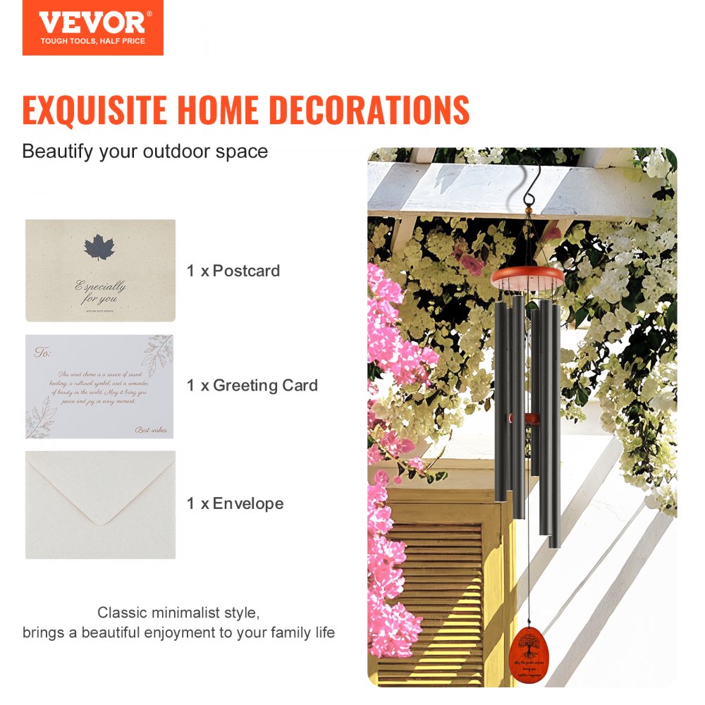 W22030 - 41-Inch Deep Tone Aluminum Wind Chimes for Outdoors