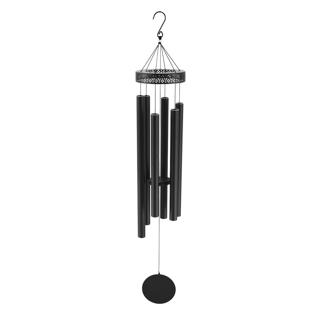 M22091 - 58" Black Aluminum Deep Tone Wind Chimes for Home & Garden