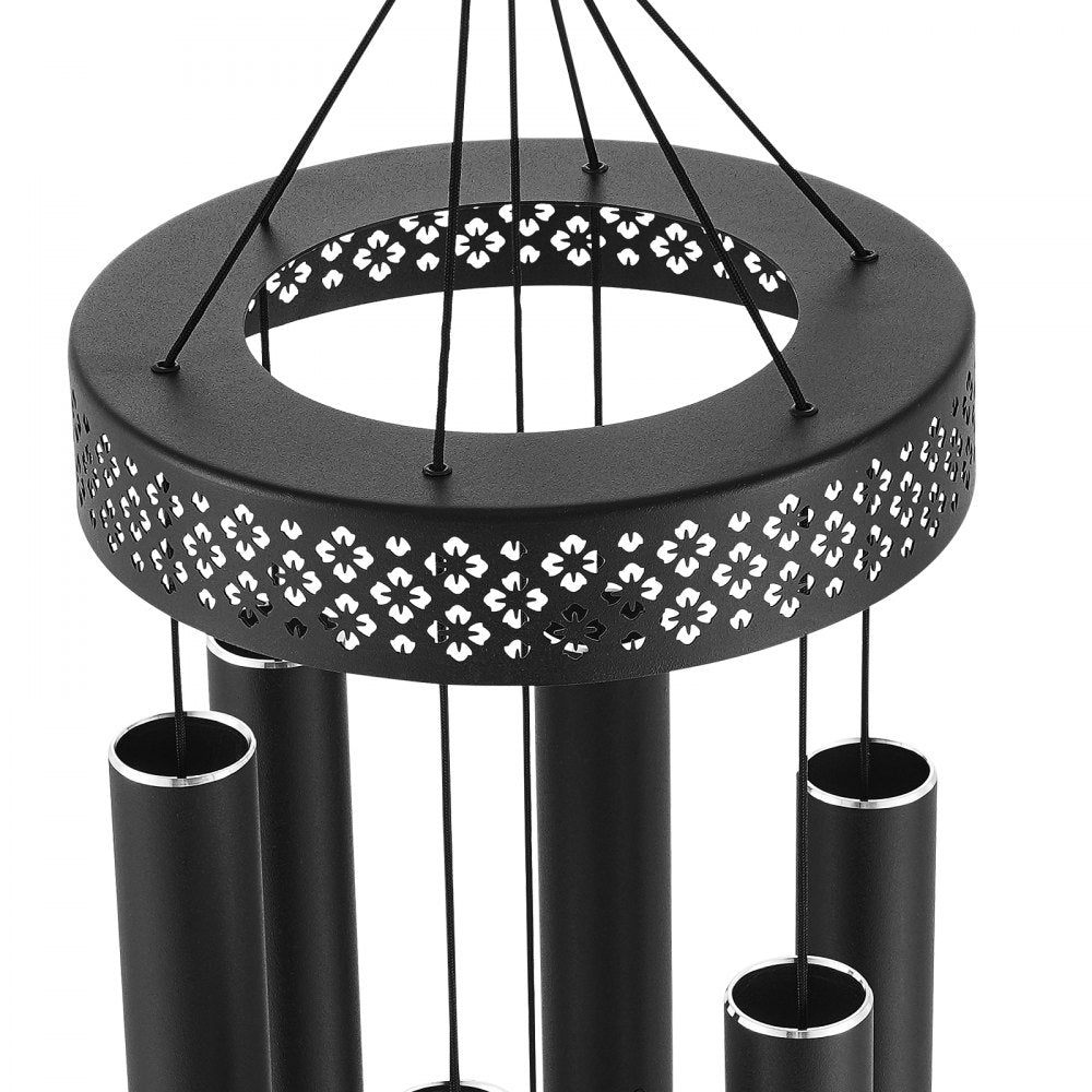 M22091 - 58" Black Aluminum Deep Tone Wind Chimes for Home & Garden