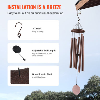 M22086 - 45" Deep Tone Aluminum Wind Chimes for Garden Décor