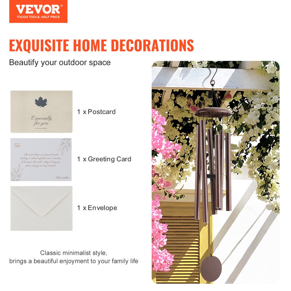 M22086 - 45" Deep Tone Aluminum Wind Chimes for Garden Décor