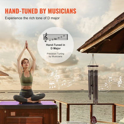 W22079 - 42-Inch Aluminum Deep Tone Wind Chimes for Outdoor Serenity