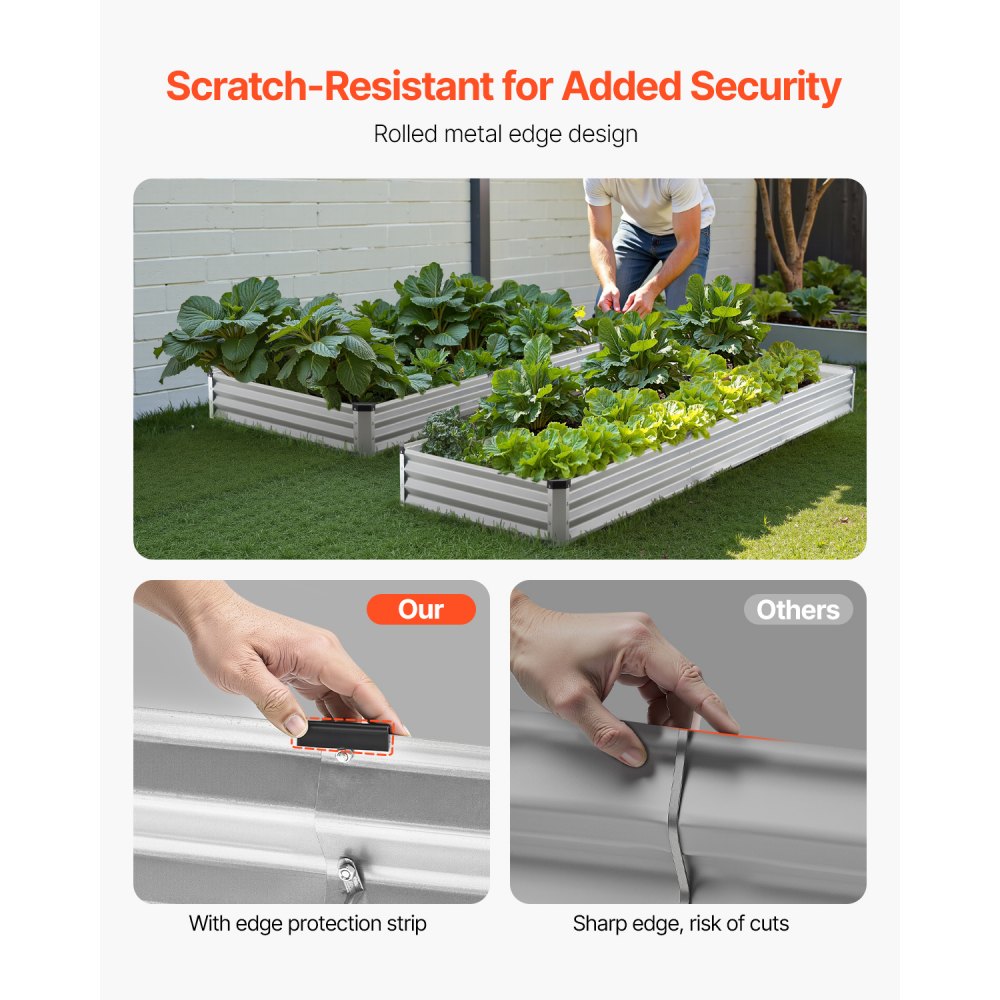 GM66010-360X120X27CM - Durable 12x4 ft Metal Raised Garden Bed for Deep Plants