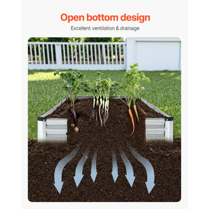 GM66010-360X120X27CM - Durable 12x4 ft Metal Raised Garden Bed for Deep Plants