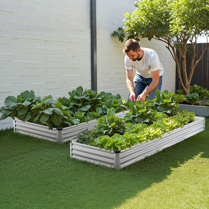 GM66010-360X120X27CM - Durable 12x4 ft Metal Raised Garden Bed for Deep Plants