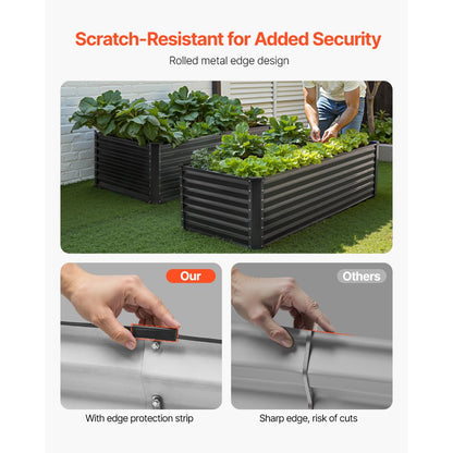 GM66010-180X90X60 - Sturdy 6x3ft Metal Raised Garden Bed for Deep-rooted Plants