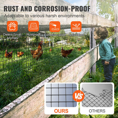 SS19121224100 - 24'' Galvanized Wire Mesh Roll for Fencing & Garden Protection
