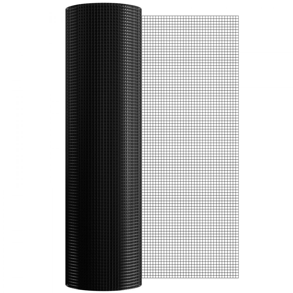 SS19121248100 - 48'' Galvanized Wire Mesh Roll with Black Vinyl Coating