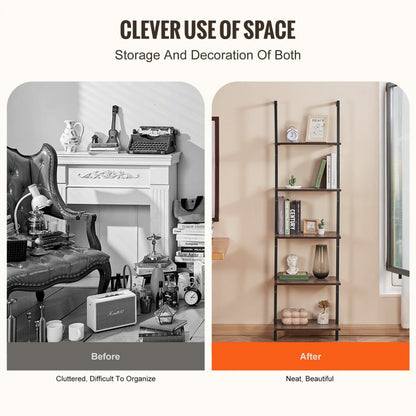 C240257S-01 - 5-Tier Wall-Mounted Metal Shelving Unit for Space Saving