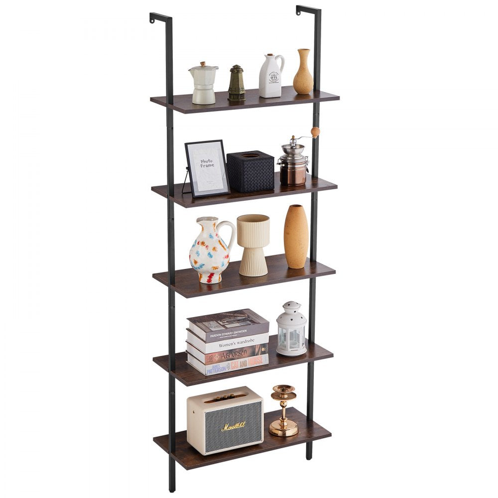 C240258S-01 - 5-Tier Wall-Mount Metal Shelf, 24x11.8in, Durable Steel