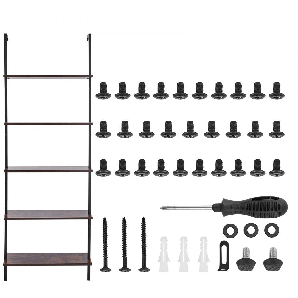 C240258S-01 - 5-Tier Wall-Mount Metal Shelf, 24x11.8in, Durable Steel