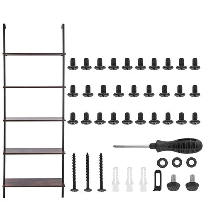 C240258S-01 - 5-Tier Wall-Mount Metal Shelf, 24x11.8in, Durable Steel