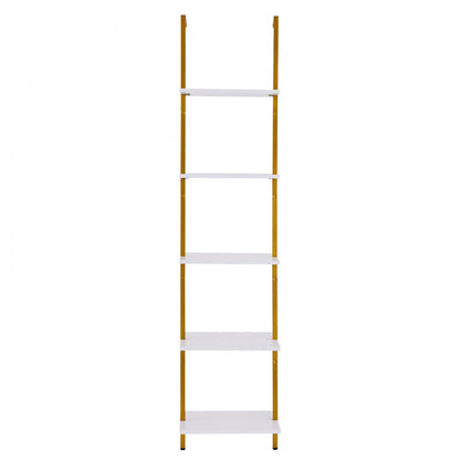 C240256S-02 - 5-Tier Wall-Mount Metal Pipe Shelf with Hooks