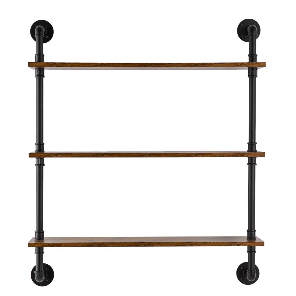 WPSR-XM009 - Wall-Mounted 3-Tier Steel Pipe Shelf 32"x7.87"