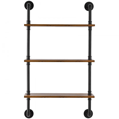 WPSR-XM008 - Durable 3-Tier Metal Pipe Shelf, 24x7.87in, Wall-Mounted