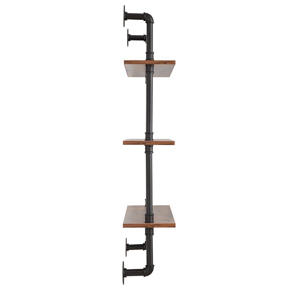 WPSR-XM008 - Durable 3-Tier Metal Pipe Shelf, 24x7.87in, Wall-Mounted