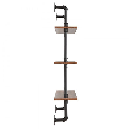 WPSR-XM008 - Durable 3-Tier Metal Pipe Shelf, 24x7.87in, Wall-Mounted
