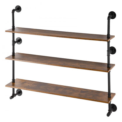 WPSR-XM012 - 48" Wall-Mounted Industrial Pipe Shelf with Extra Storage Rods