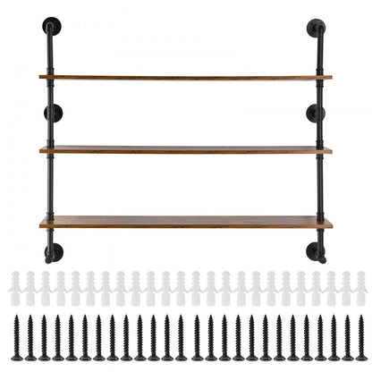 WPSR-XM012 - 48" Wall-Mounted Industrial Pipe Shelf with Extra Storage Rods