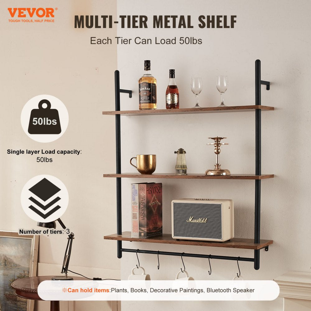 WPSR-XM010 - Durable 3-Tier Metal Pipe Shelf 32x9.84in for Easy Organization