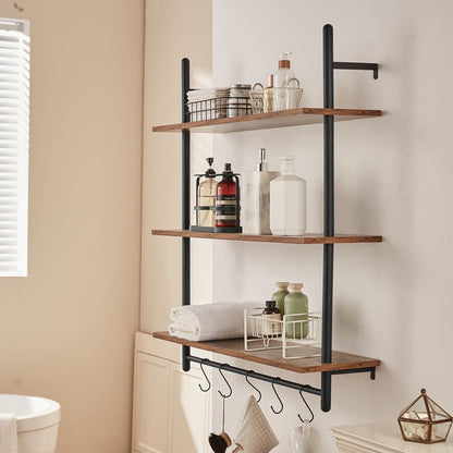 WPSR-XM010 - Durable 3-Tier Metal Pipe Shelf 32x9.84in for Easy Organization