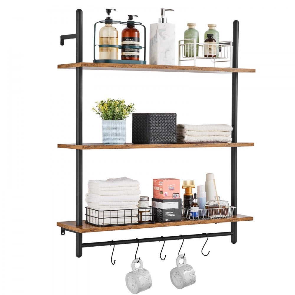 WPSR-XM010 - Durable 3-Tier Metal Pipe Shelf 32x9.84in for Easy Organization