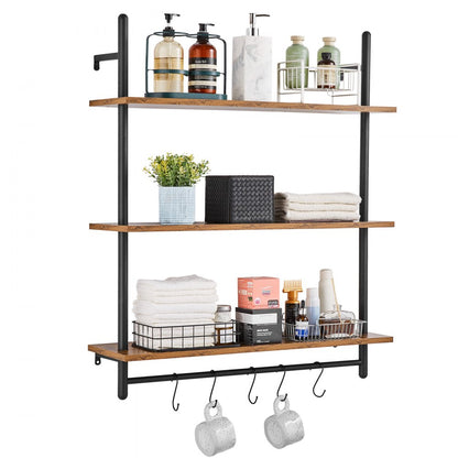 WPSR-XM010 - Durable 3-Tier Metal Pipe Shelf 32x9.84in for Easy Organization