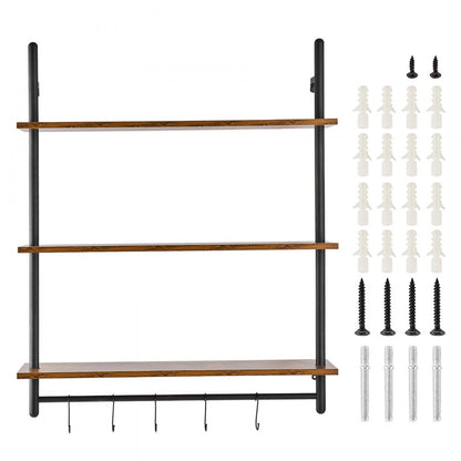 WPSR-XM010 - Durable 3-Tier Metal Pipe Shelf 32x9.84in for Easy Organization