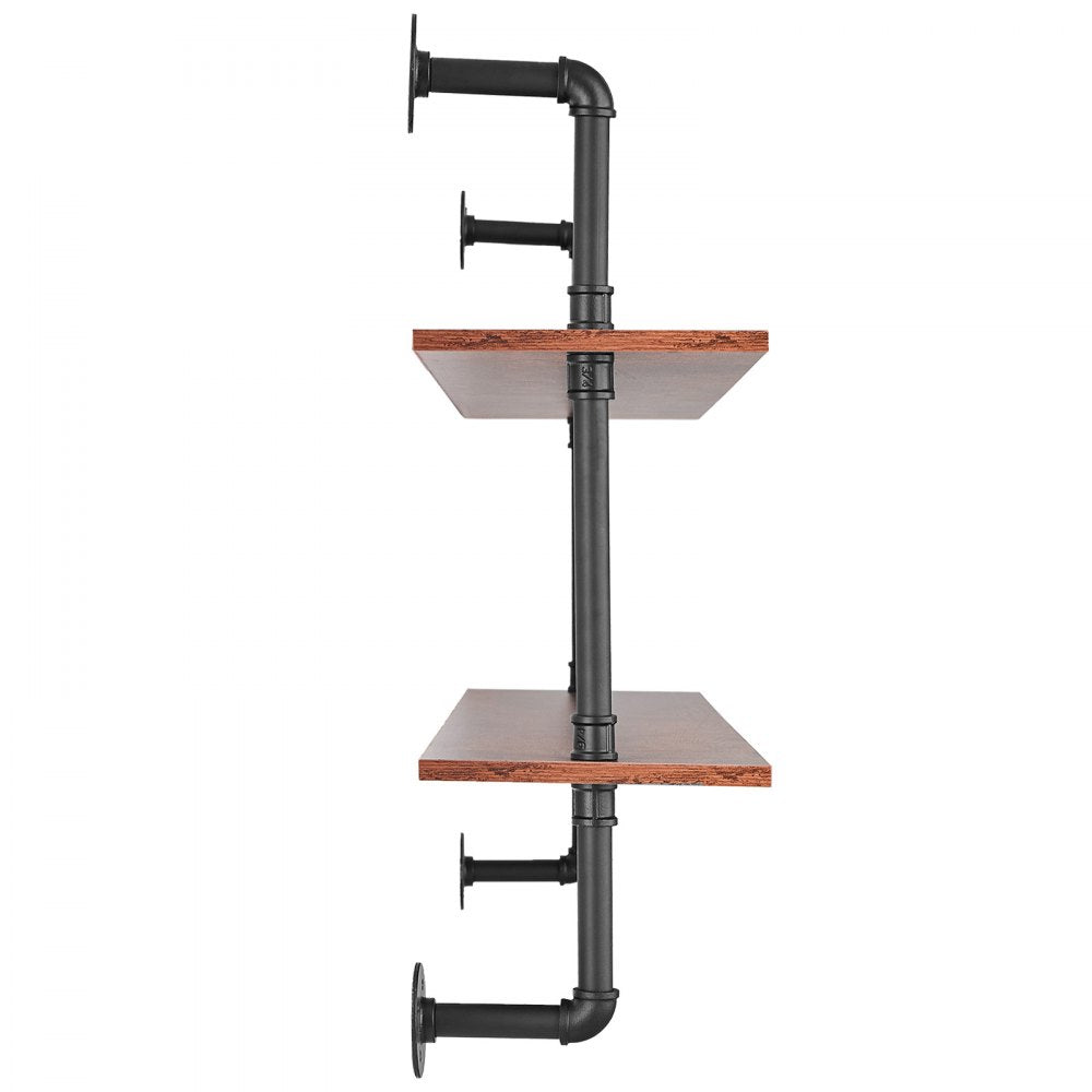 WPSR-XM007 - Wall-Mounted Metal Pipe Shelf 48x9.84in with Hooks