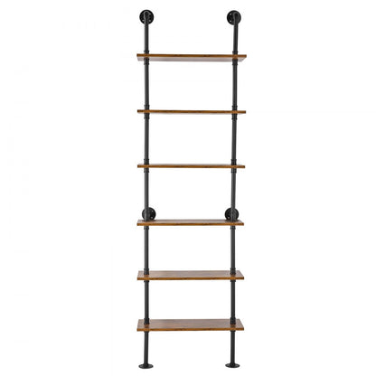 WPSR-XM014 - 6-Tier Wall-Mounted Pipe Shelf, 24"x9.84", Rust Resistant