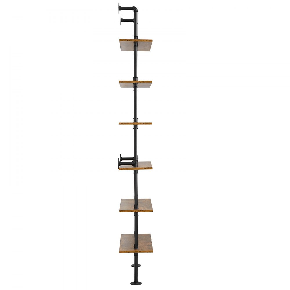 WPSR-XM014 - 6-Tier Wall-Mounted Pipe Shelf, 24"x9.84", Rust Resistant