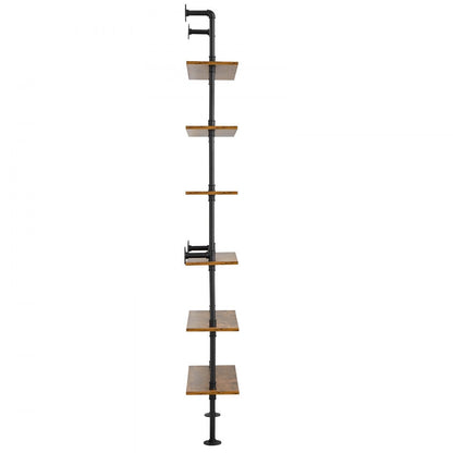 WPSR-XM014 - 6-Tier Wall-Mounted Pipe Shelf, 24"x9.84", Rust Resistant