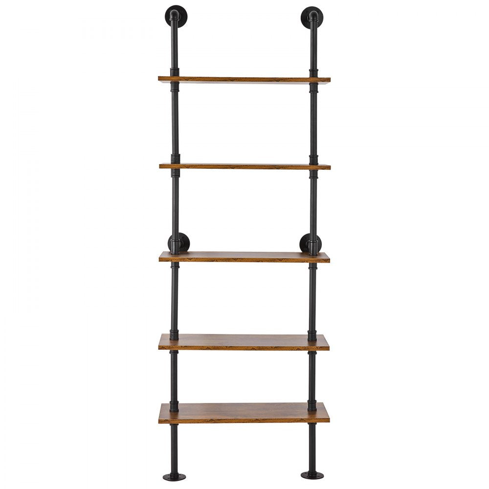 WPSR-XM013 - 5-Tier Wall-Mount Pipe Shelf, Durable Steel 24x9.84in