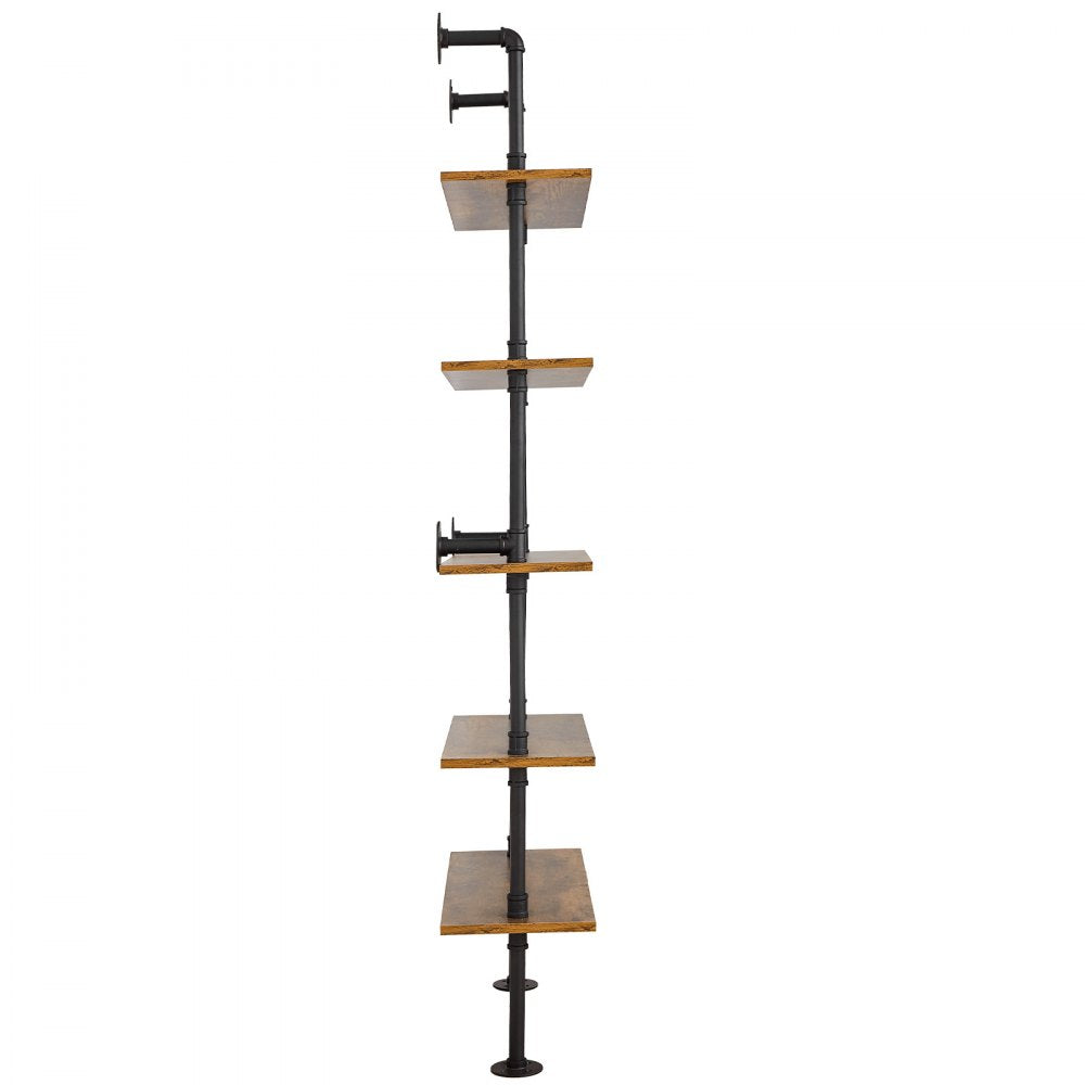 WPSR-XM013 - 5-Tier Wall-Mount Pipe Shelf, Durable Steel 24x9.84in