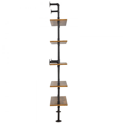 WPSR-XM013 - 5-Tier Wall-Mount Pipe Shelf, Durable Steel 24x9.84in