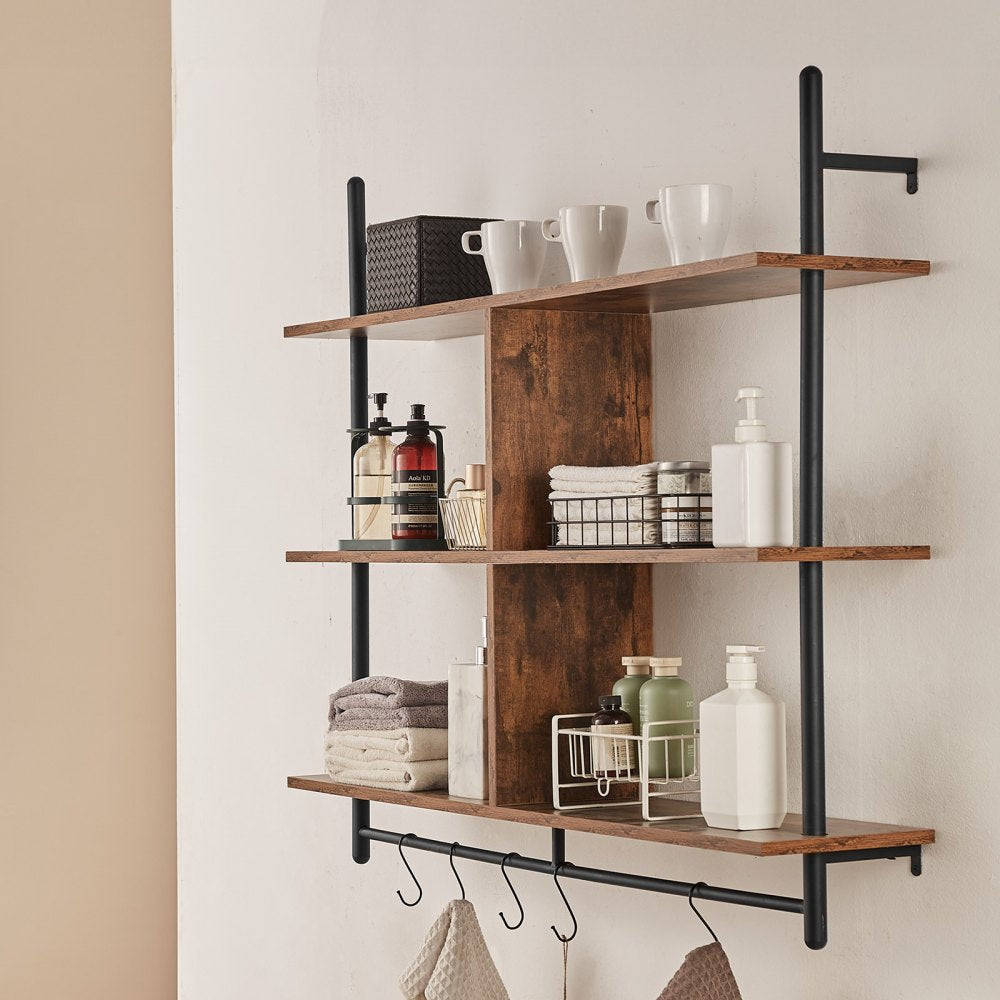 WPSR-XM011 - 3-Tier Metal Wall Shelf, 41.5" x 9.84", Rust-Resistant Design