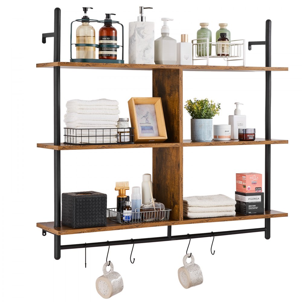 WPSR-XM011 - 3-Tier Metal Wall Shelf, 41.5" x 9.84", Rust-Resistant Design