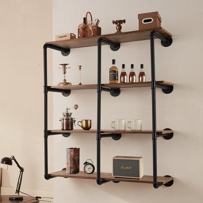 WPSR-XM015 - Versatile 4-Tier Wall-Mounted Metal Shelf, 44in x 11.8in