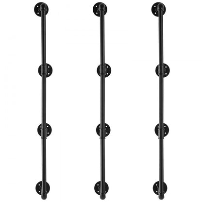 WPSR-XM015 - Versatile 4-Tier Wall-Mounted Metal Shelf, 44in x 11.8in