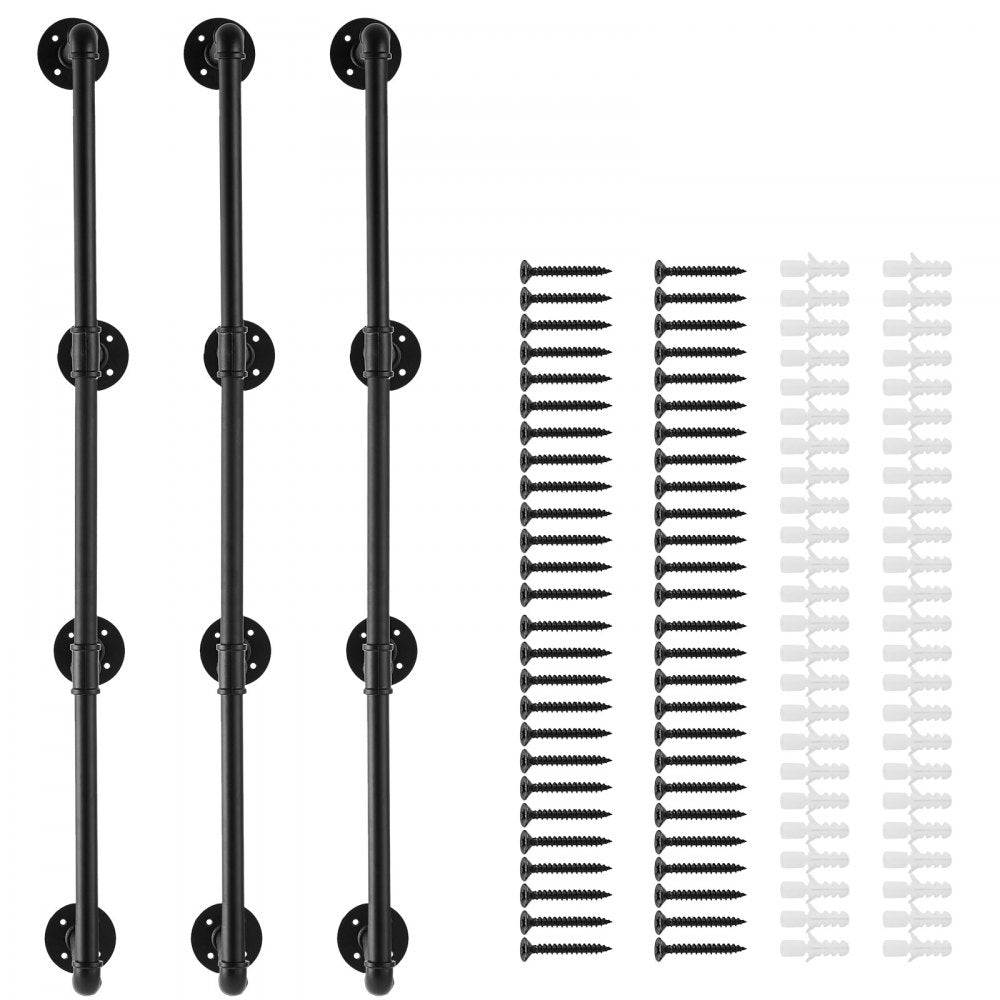 WPSR-XM015 - Versatile 4-Tier Wall-Mounted Metal Shelf, 44in x 11.8in