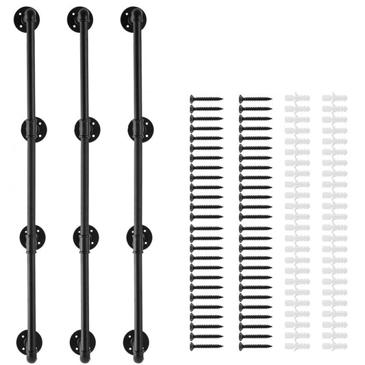 WPSR-XM015 - Versatile 4-Tier Wall-Mounted Metal Shelf, 44in x 11.8in