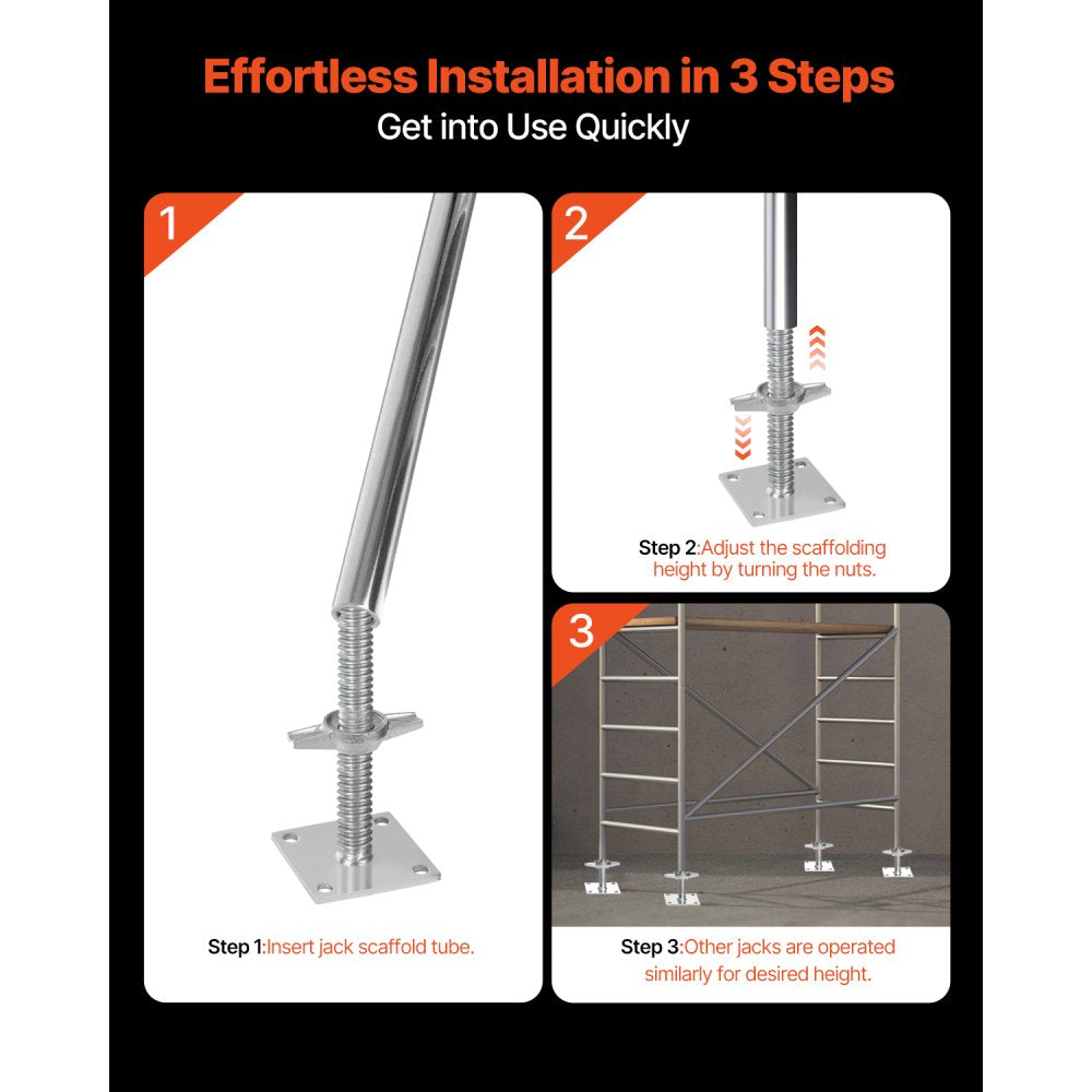 XSJ-2024-F00045 - 18.2" Adjustable Leveling Jacks for Scaffolding Safety