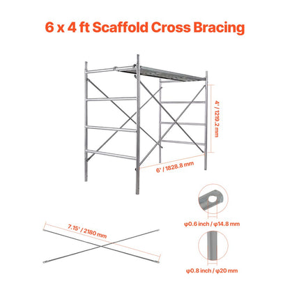 XSJ-2024-F00047 - 6ft Tool-Free X-Brace Set for Scaffolding Stability