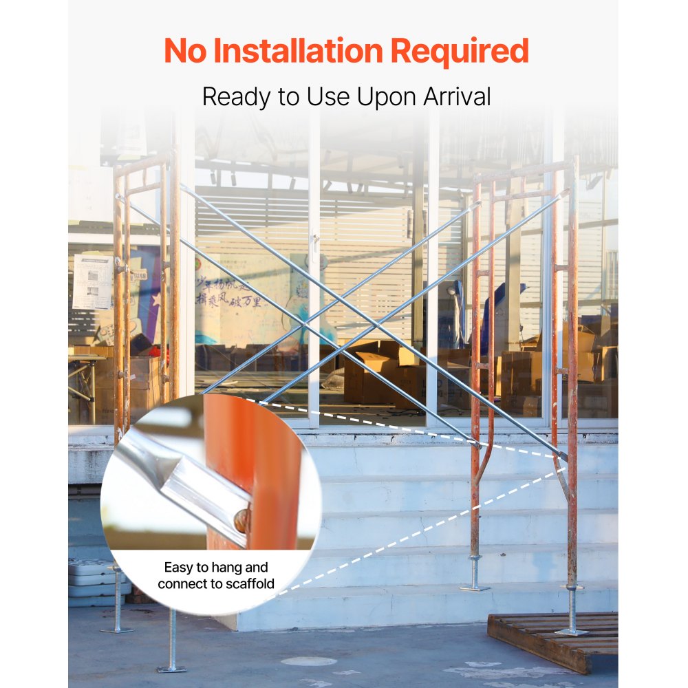 XSJ-2024-F00047 - 6ft Tool-Free X-Brace Set for Scaffolding Stability