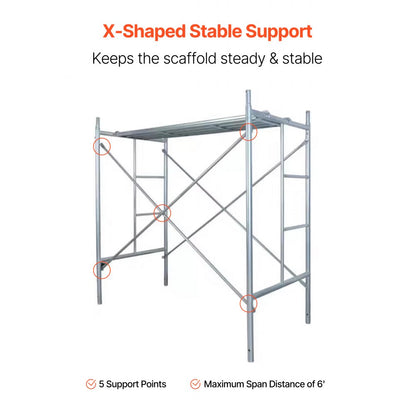 XSJ-2024-F00047 - 6ft Tool-Free X-Brace Set for Scaffolding Stability